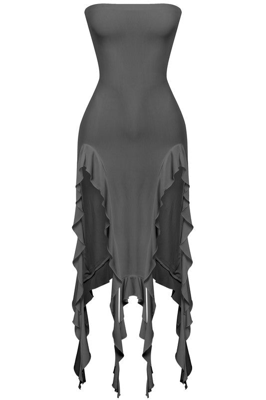 Aurora layered ruffle outlet dress