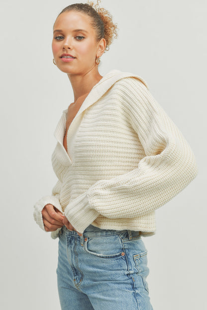 Crawford Collared Sweater - Cream