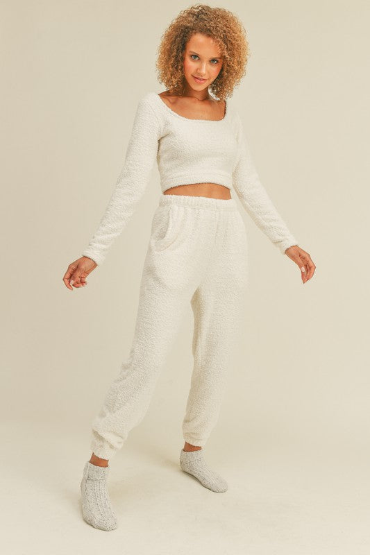 Hailey Long Sleeve & Jogger Lounge Set - Cream