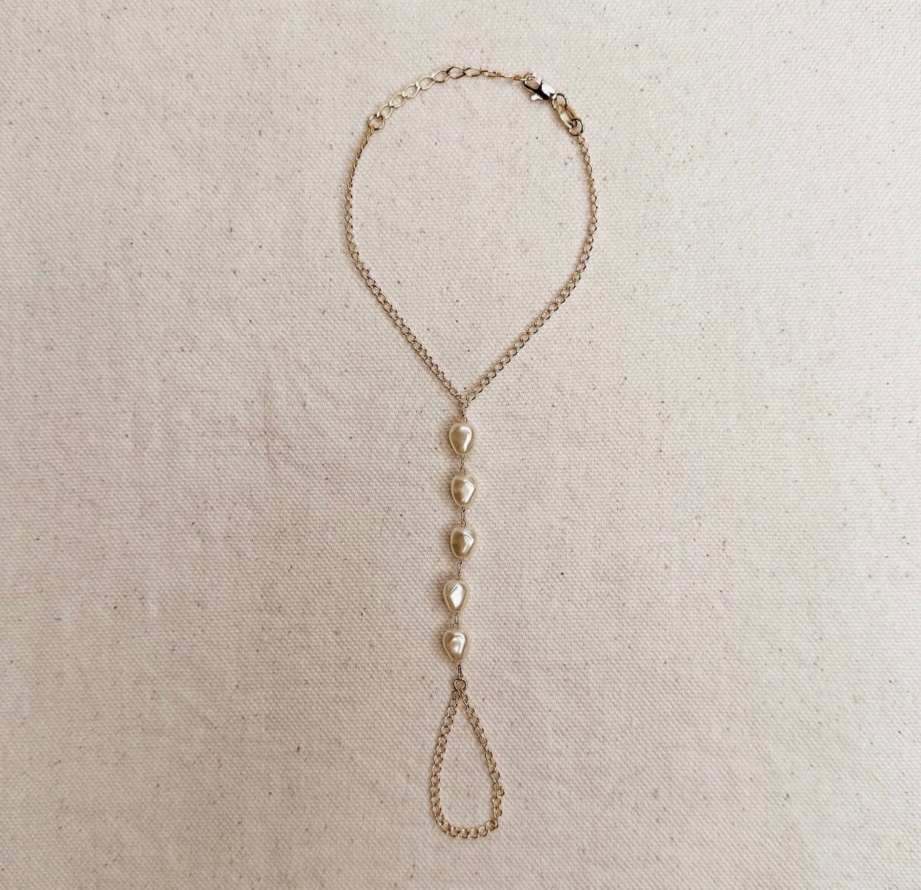 Calypso Pearl Hand Chain Bracelet 18K Non-Tarnish - Gold