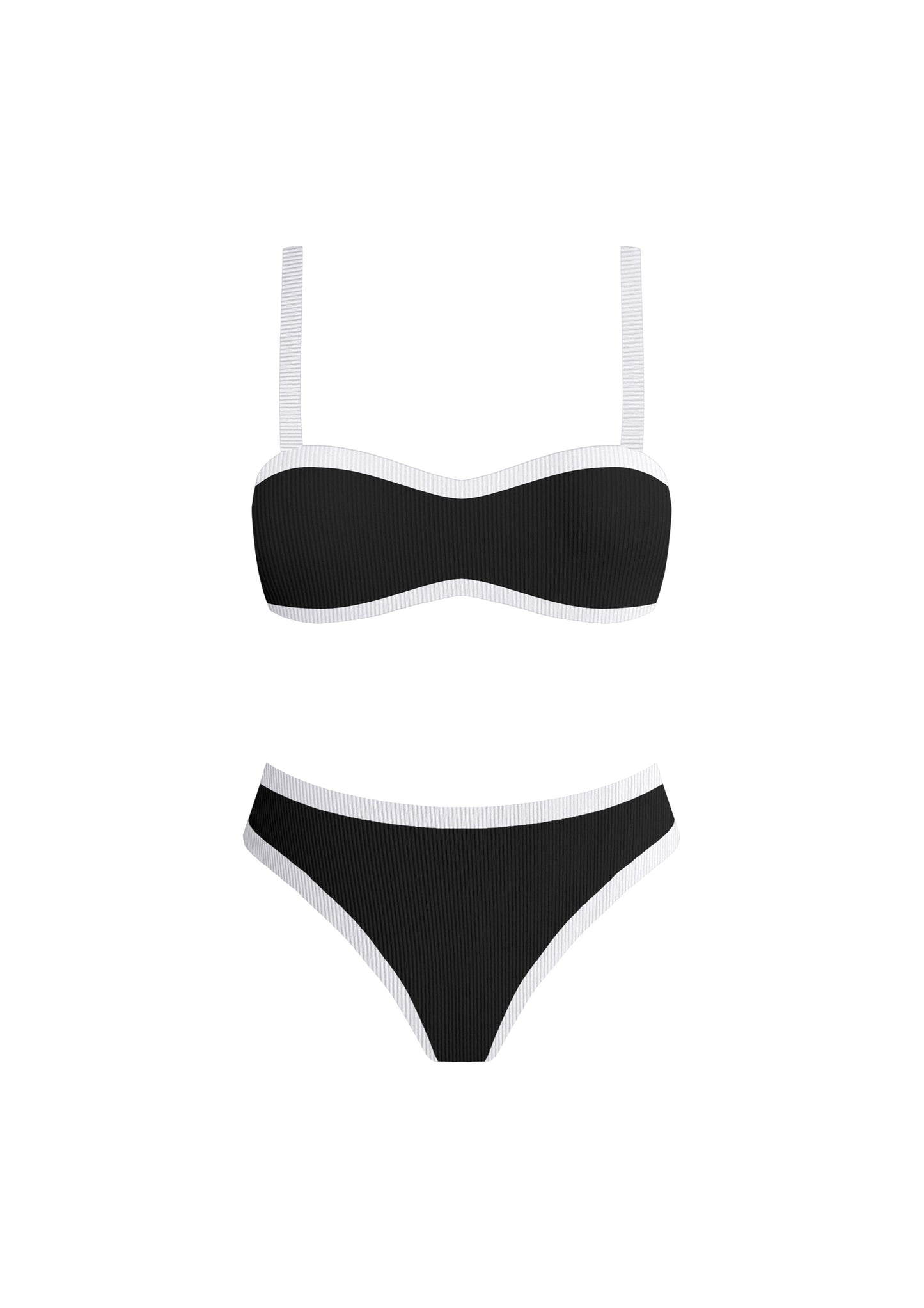 Summertime In Paris Bikini Set - Black/White