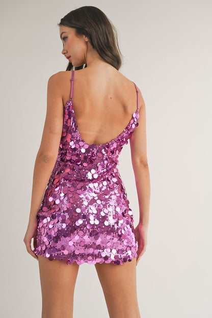 Life Of The Party Sequin Mini Dress - Orchid