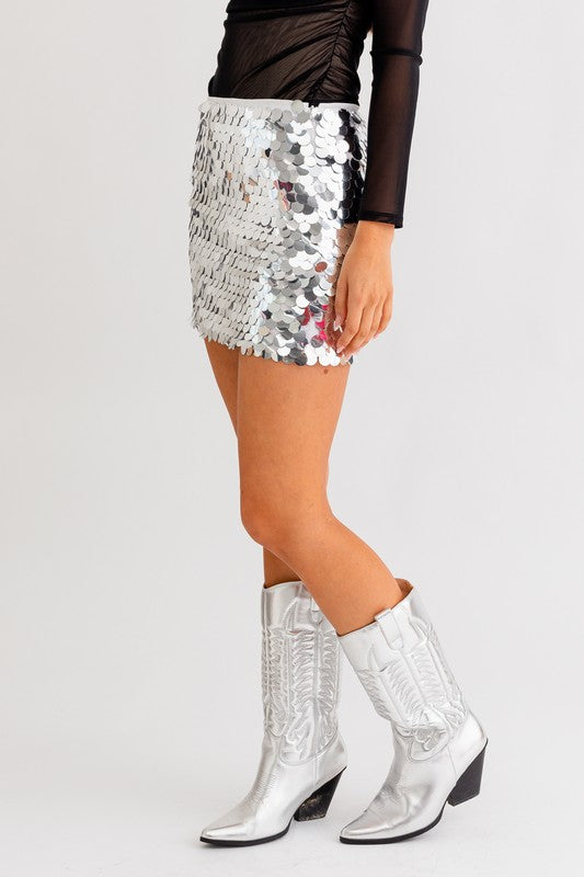 Silver Springs Sequin Mini Skirt