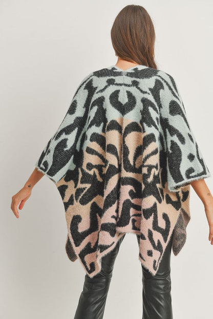 Leopard Babe Oversized Ombre Kimono Cardigan - Multi