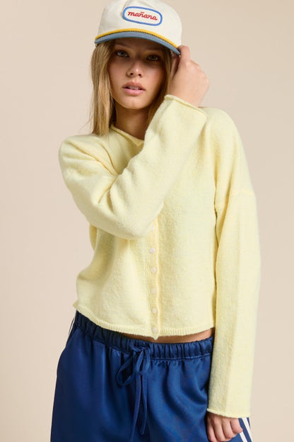 Your Girlfriend's Favorite Everyday Button Down Cardigan - Butter Yellow