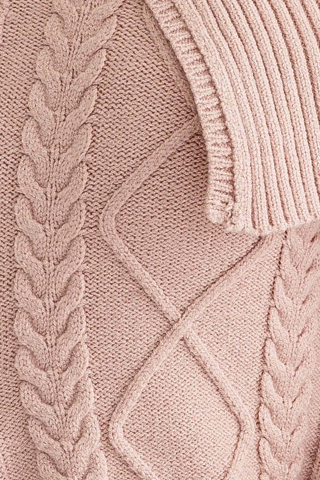 Keep In Touch Cable Knit Sweater Top - Blush