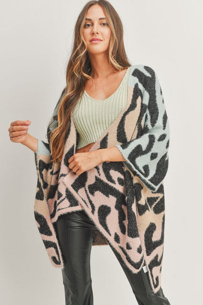 Leopard Babe Oversized Ombre Kimono Cardigan - Multi