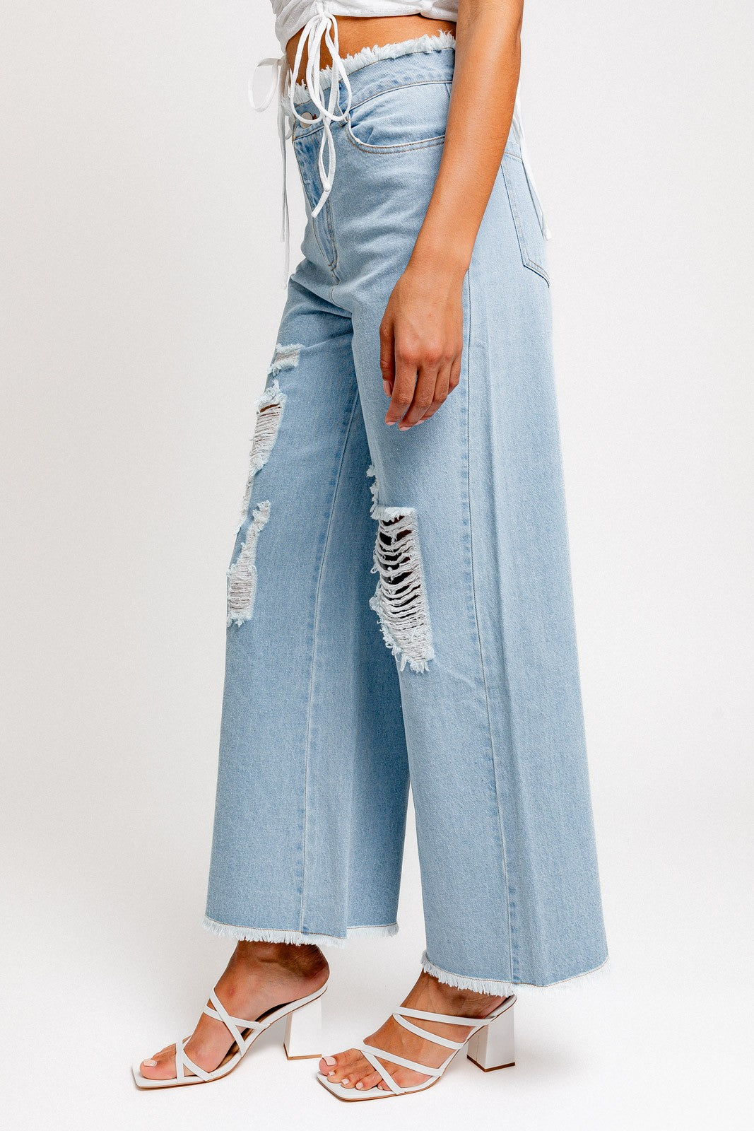 Hendrix Distressed Wide Leg Jeans