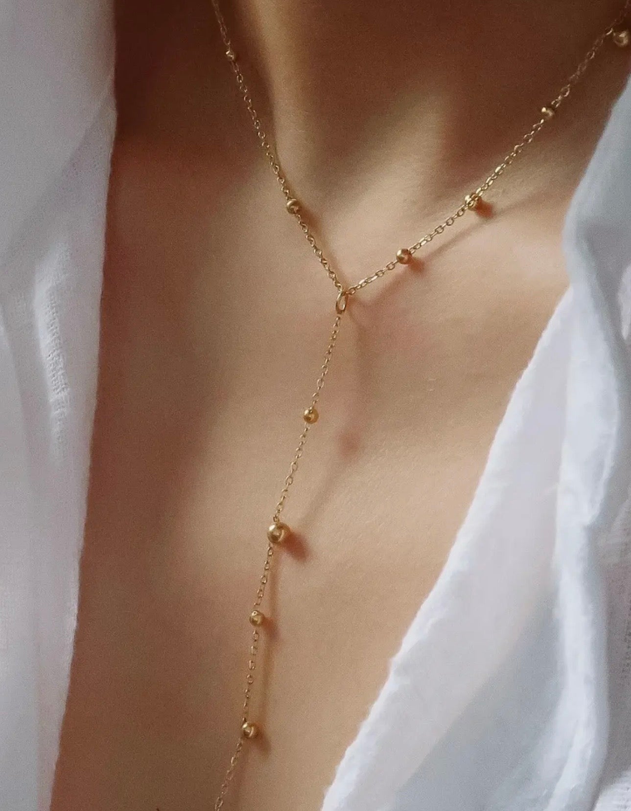 Anastasia Beaded Necklace 18K Non-Tarnish - Yellow Gold