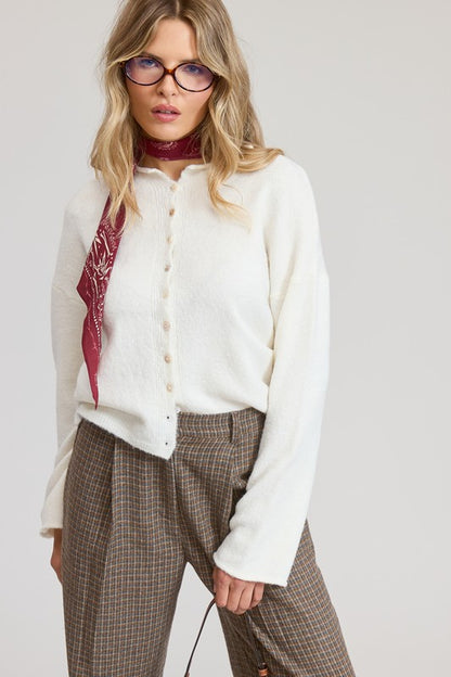 Your Girlfriend's Favorite Everyday Button Down Cardigan - Ivory