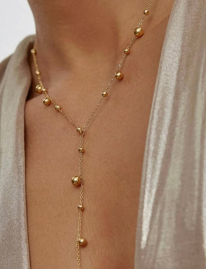 Anastasia Beaded Necklace 18K Non-Tarnish - Yellow Gold