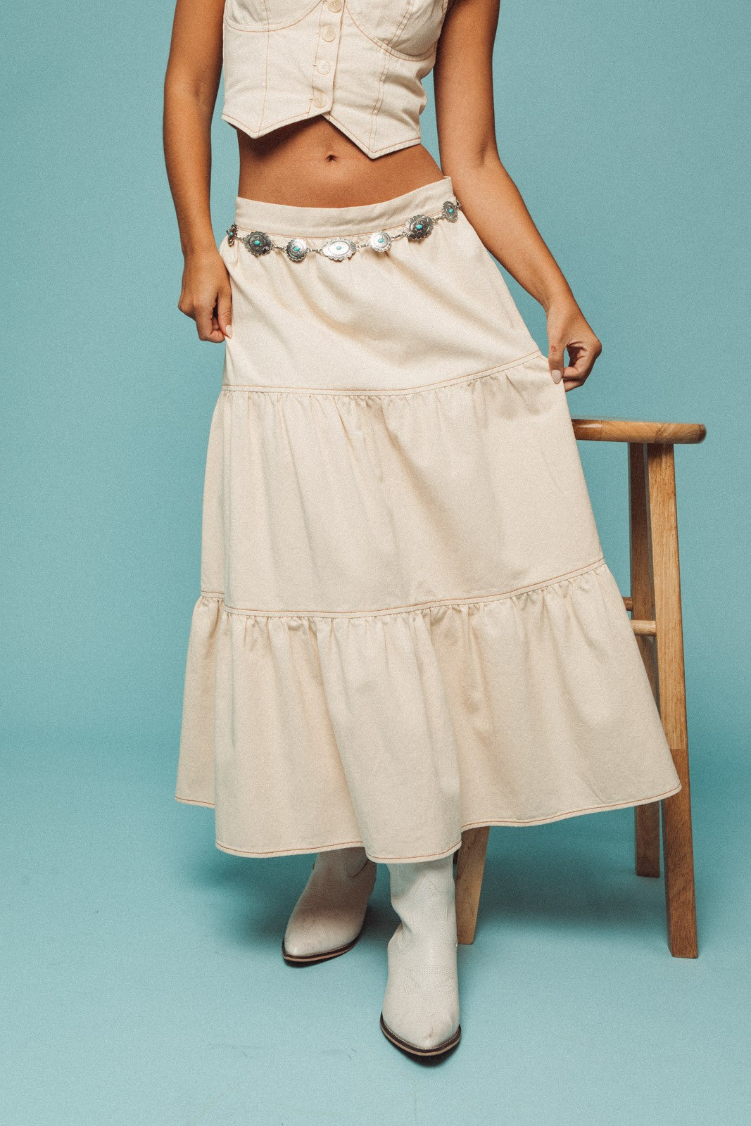 Arizona Tiered Midi Skirt