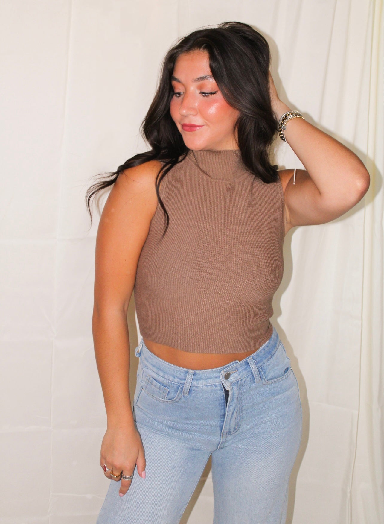 Mocha Dreams Mock Neck Tank