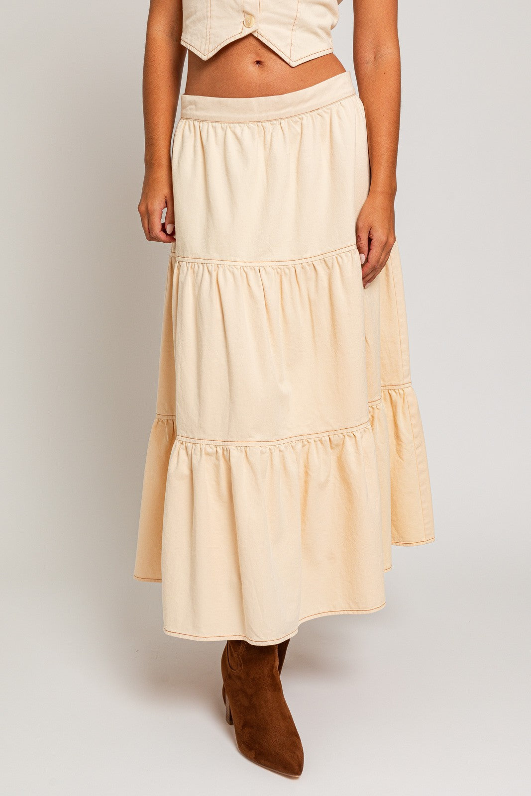 Arizona Tiered Midi Skirt