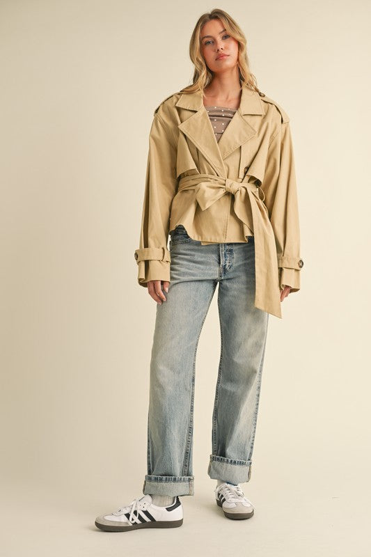 Alice Cropped Trench Coat Jacket