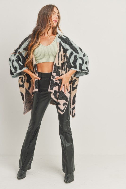 Leopard Babe Oversized Ombre Kimono Cardigan - Multi