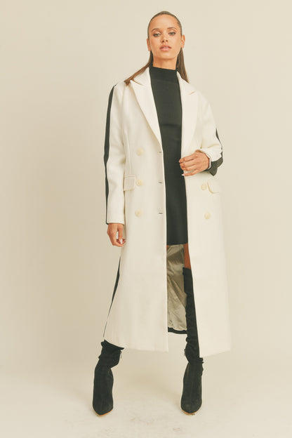 City Girl Long Color Block Coat