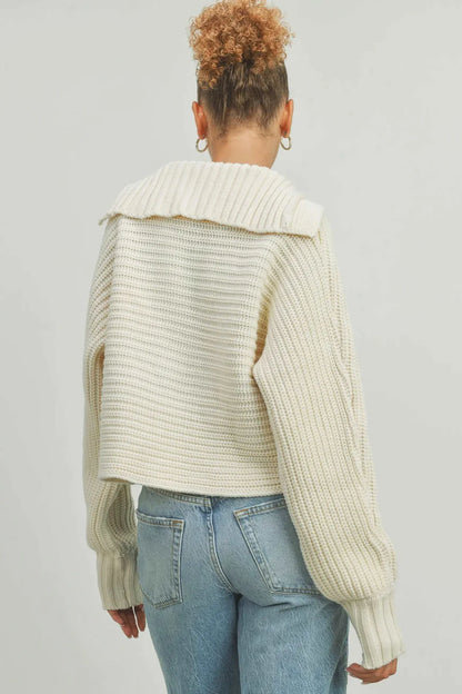 Crawford Collared Sweater - Cream