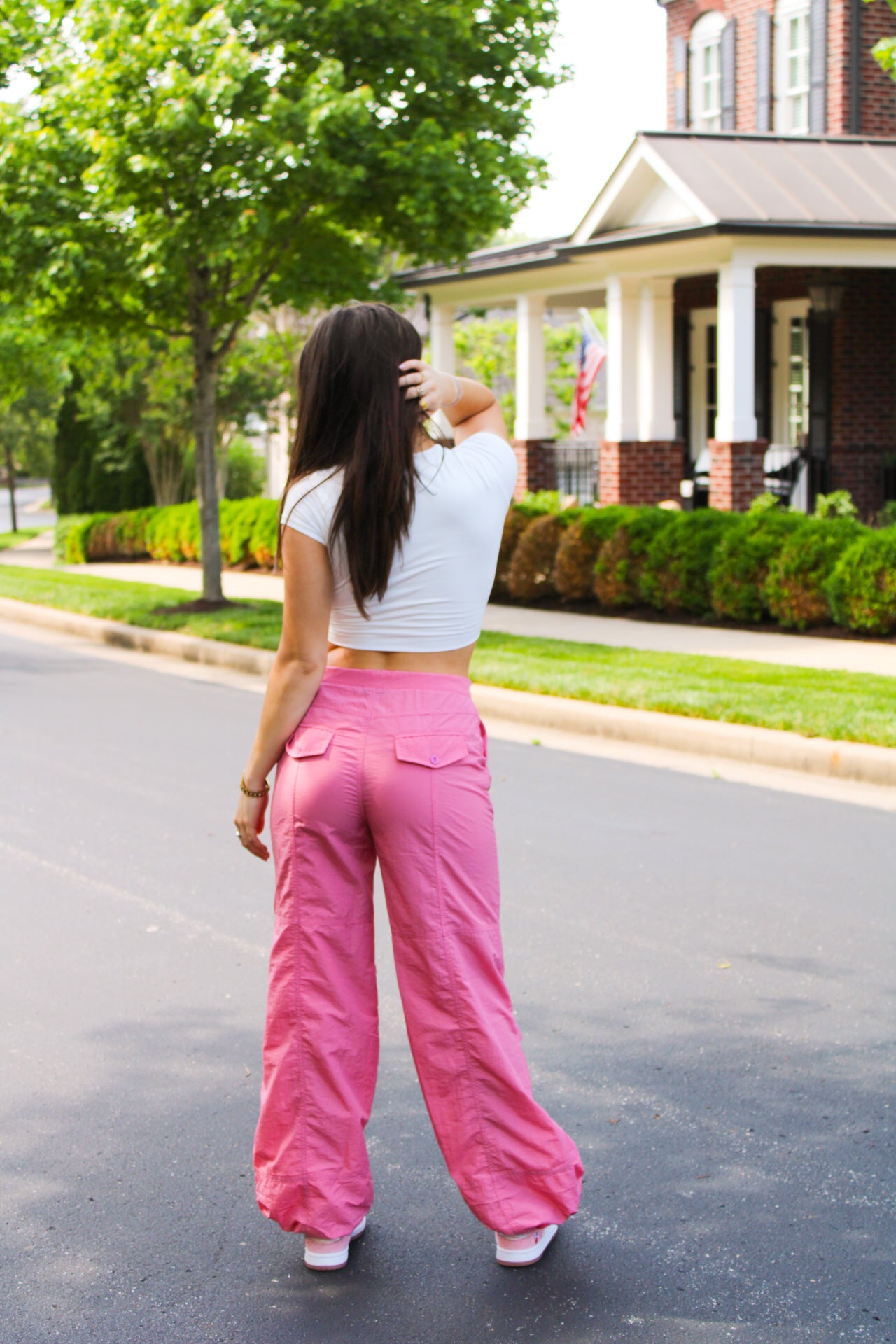 Lover Girl Relaxed Drape Cargo Pants - Rose Pink