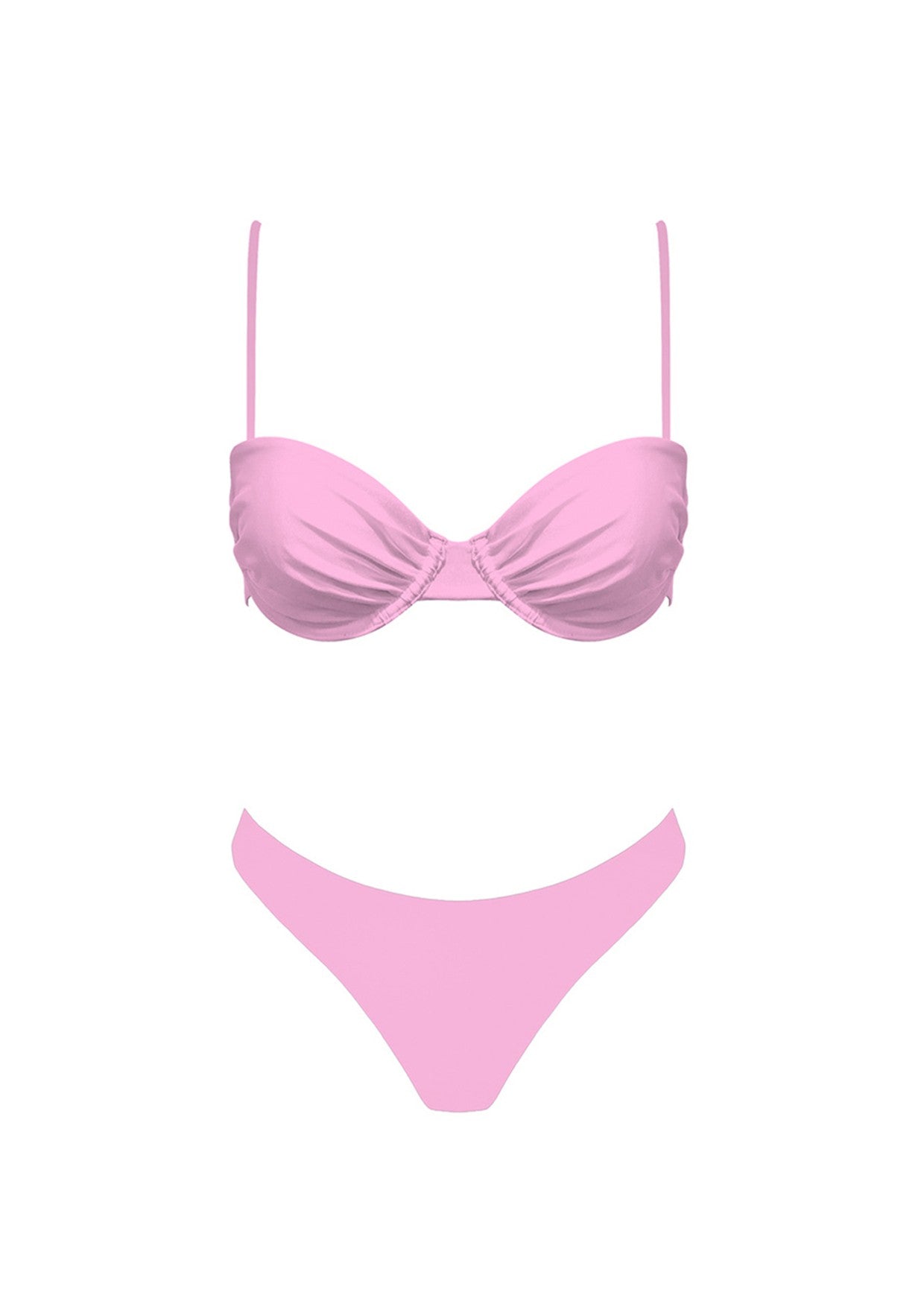 Azalea Spaghetti Strap Bikini Set - Bubble Gum Pink