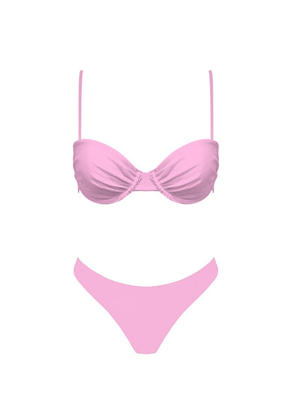 Azalea Spaghetti Strap Bikini Set - Bubble Gum Pink