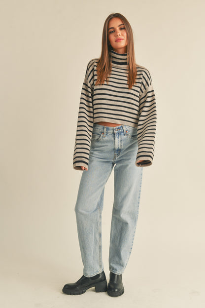 Lennon Striped Turtleneck Sweater