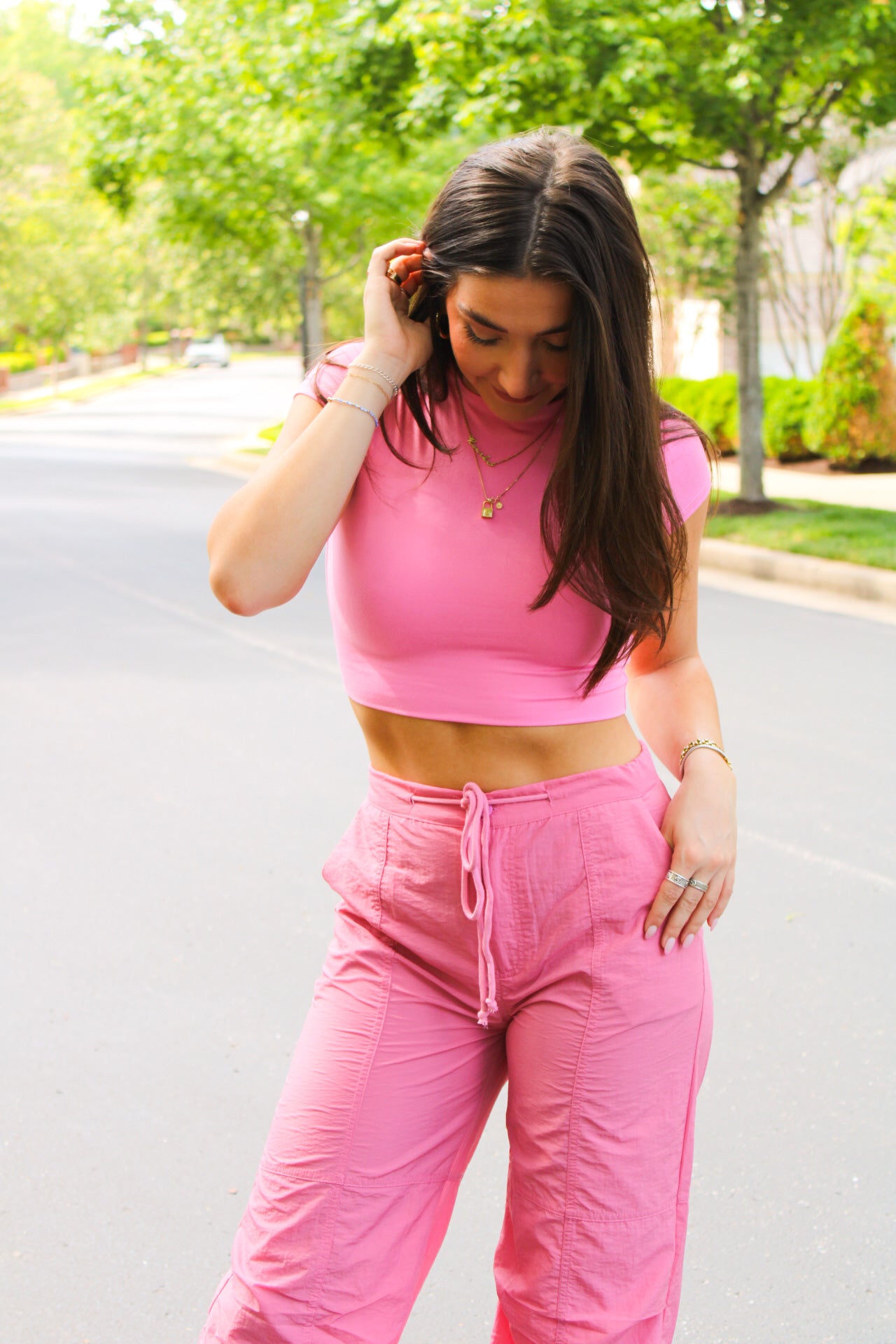 Simple Times Cropped Tee - Pink