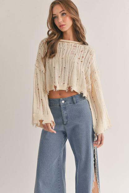 Wild Thoughts Distressed Sweater