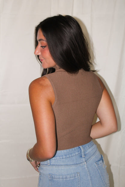 Mocha Dreams Mock Neck Tank