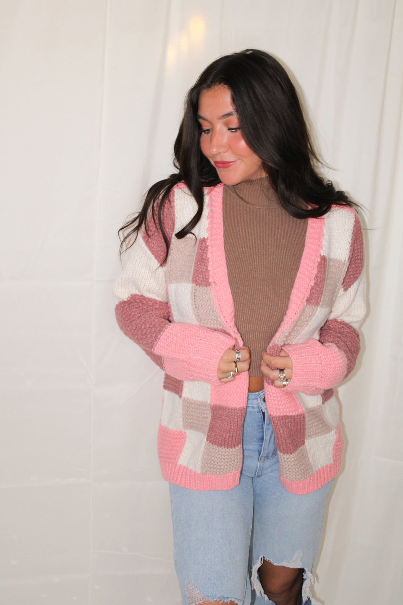 Pretty in Pink Color Block Cardigan