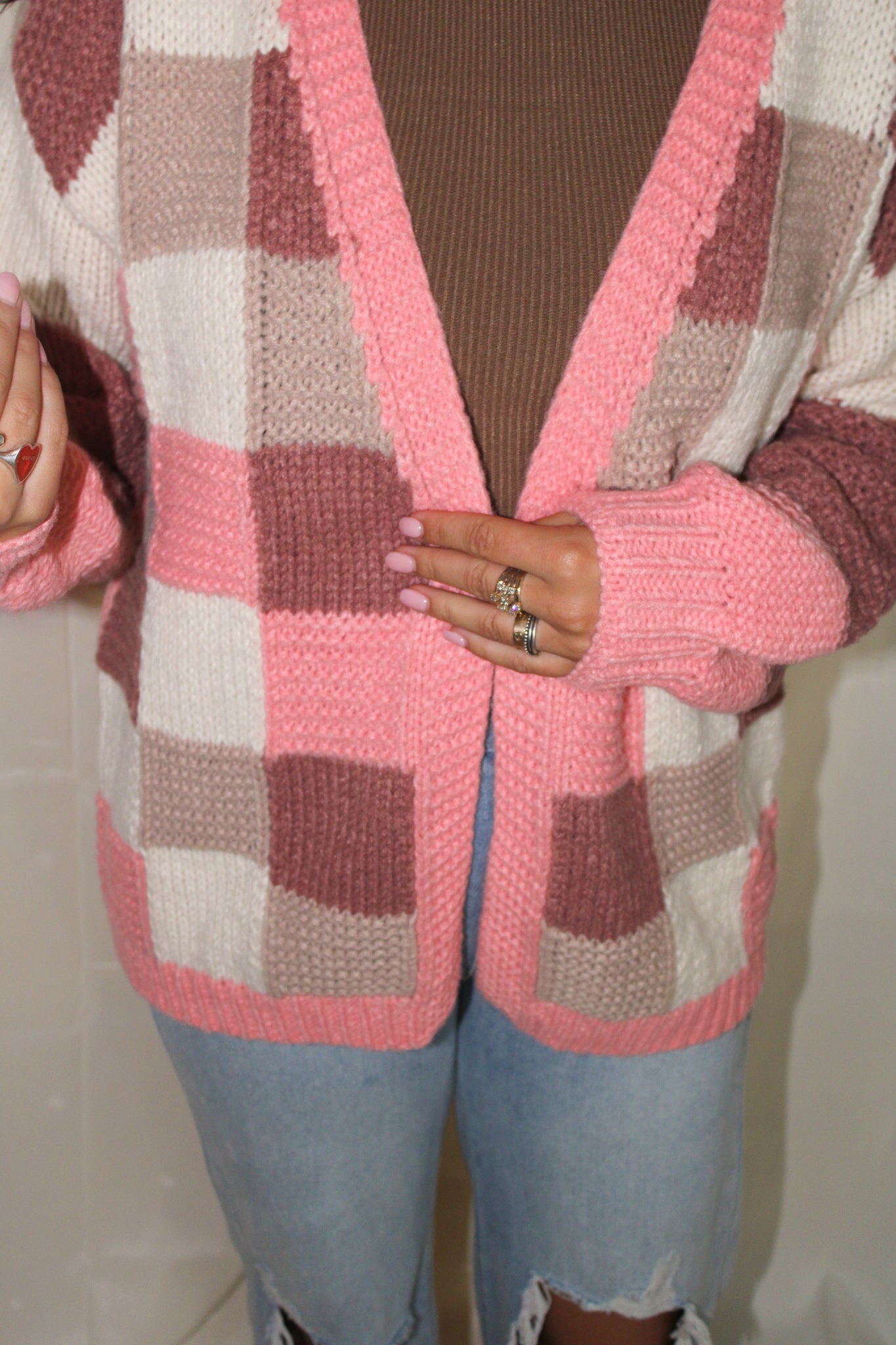 Pretty in Pink Color Block Cardigan