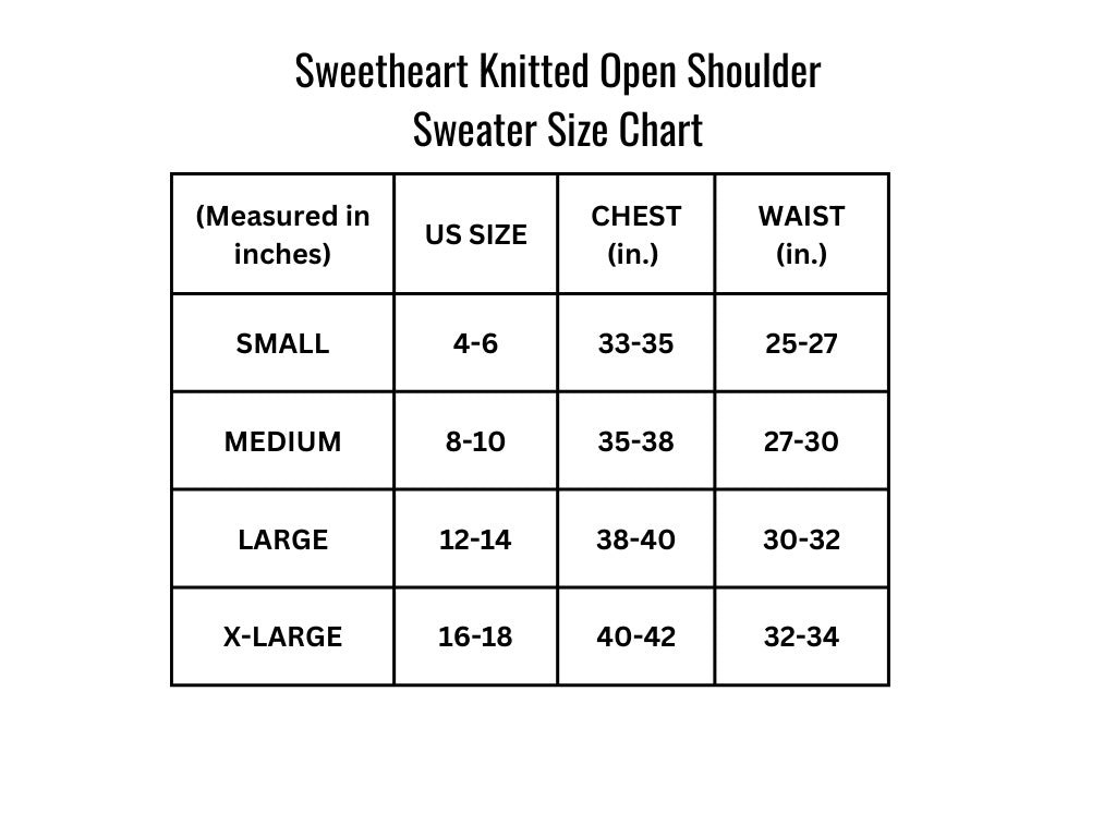 Sweetheart Knitted Open Shoulder Sweater