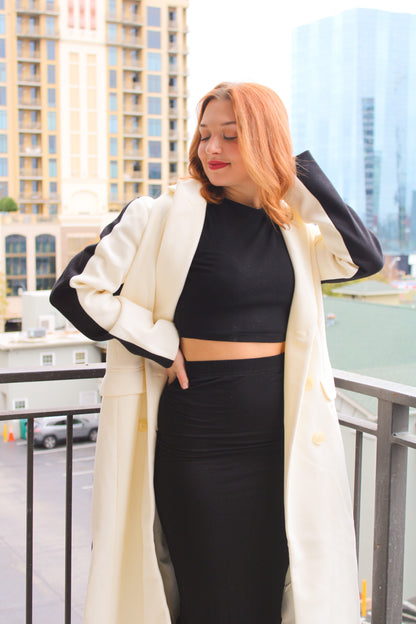 City Girl Long Color Block Coat