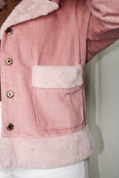 Pink Dreams Fur Corduroy Jacket